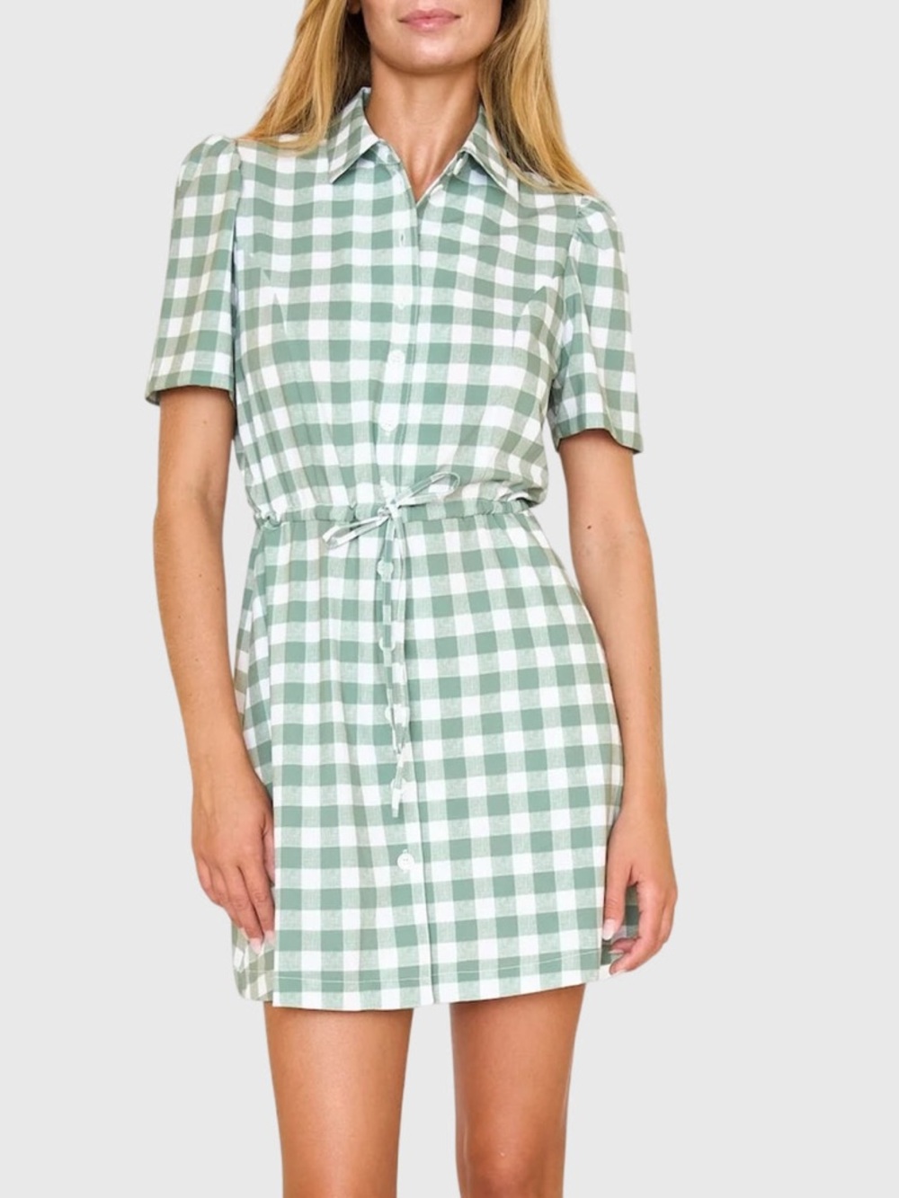 NWT Byrdie Golf Short Sleeve Hayden Green Gingham Golf Dress - size small
